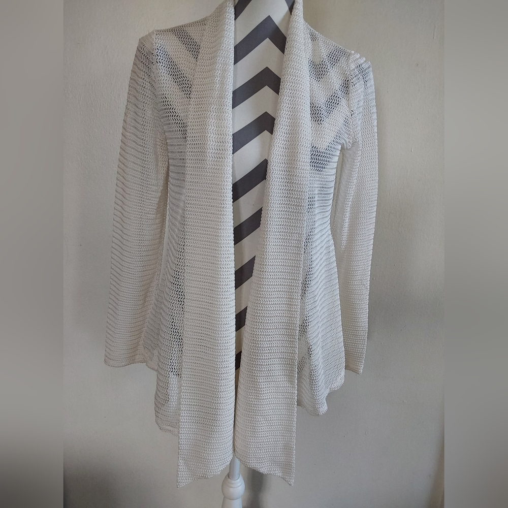 NWOT Always Indigo Women's Size Large White Crocheted Cardigan